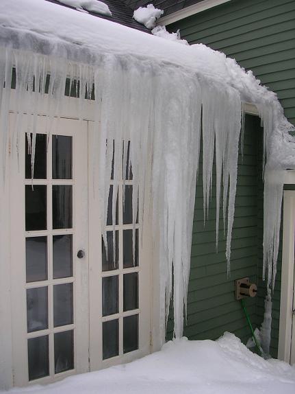 Icicles over French door